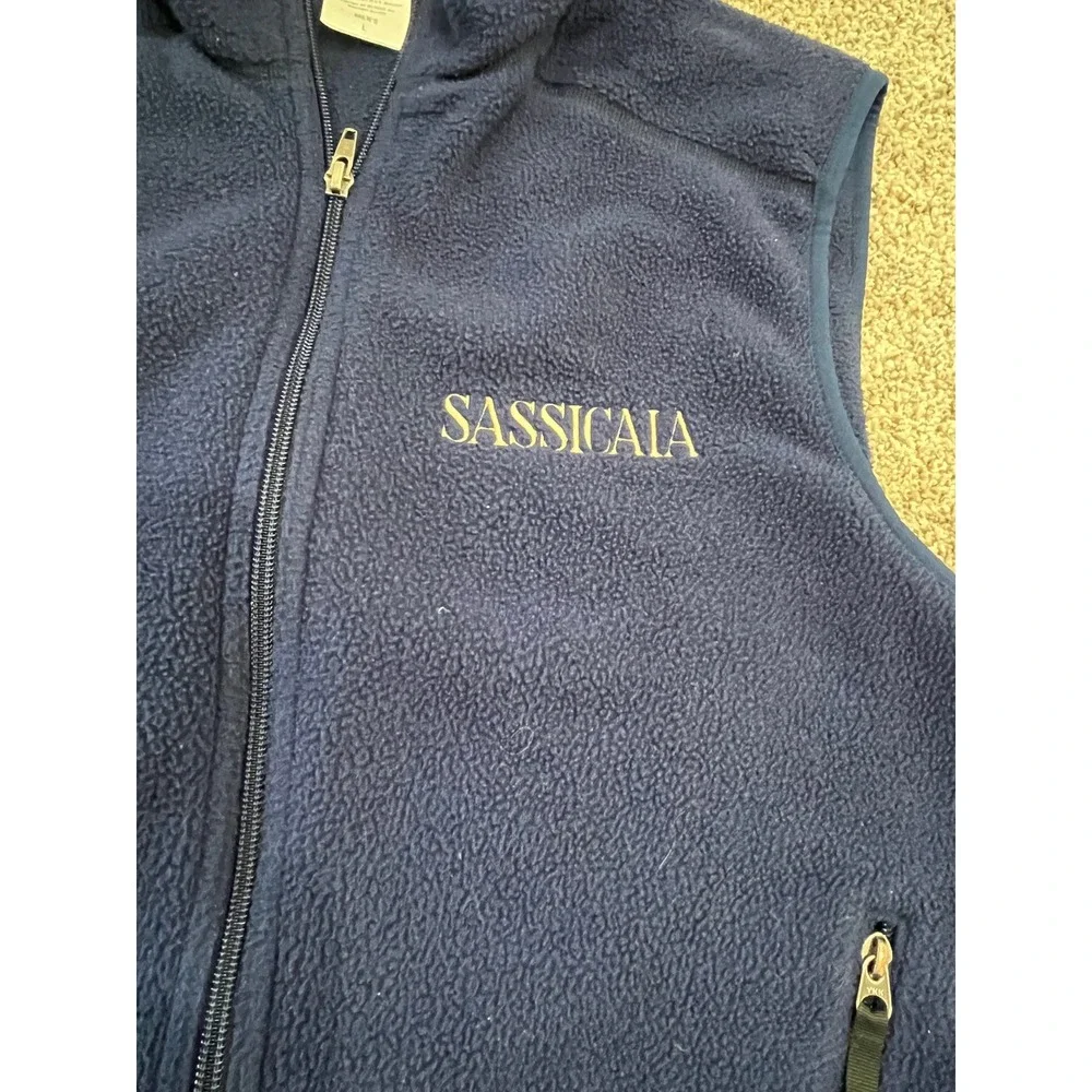 Patagonia Synchilla‎ Fleece Vest Mens Large Navy Blue Full Zip Embroidered